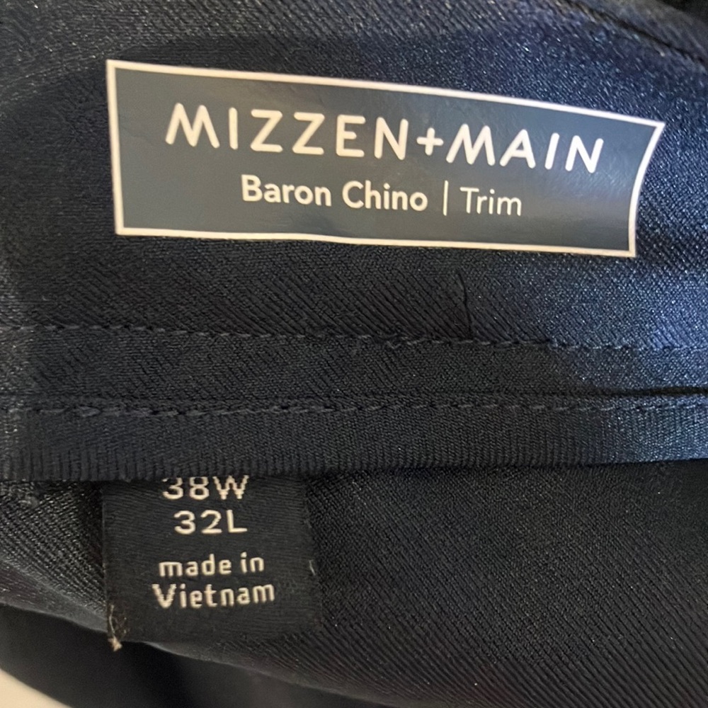 Mizzen+Main Baron Chino Pants Sz. 38/32, color: Blue